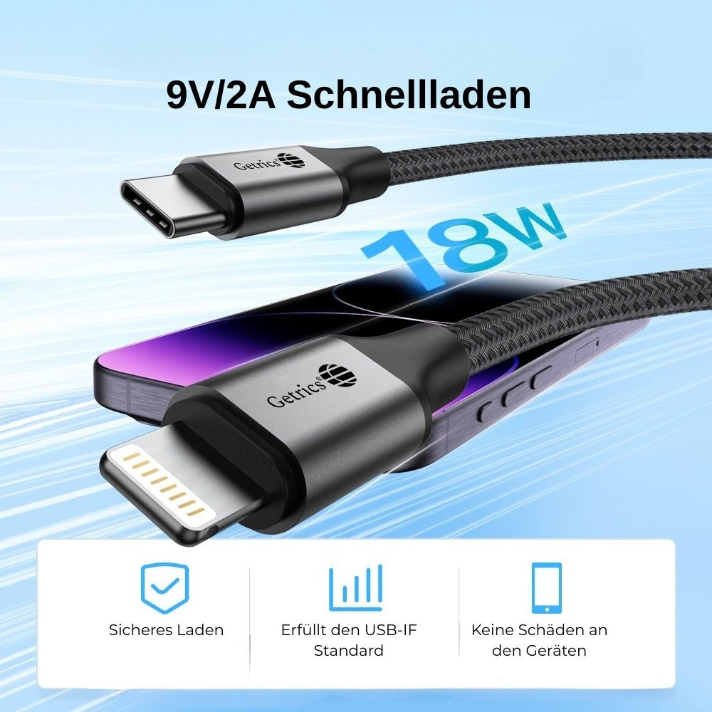 USB-Ladekabel-Set 4er-Pack – USB-C auf USB-C & USB-C auf Lightning
