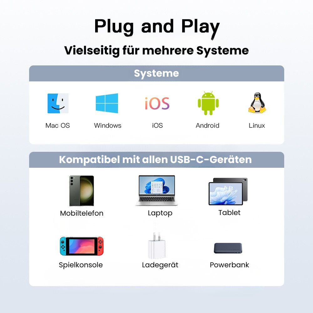 USB-Ladekabel-Set 4er-Pack – USB-C auf USB-C & USB-C auf Lightning